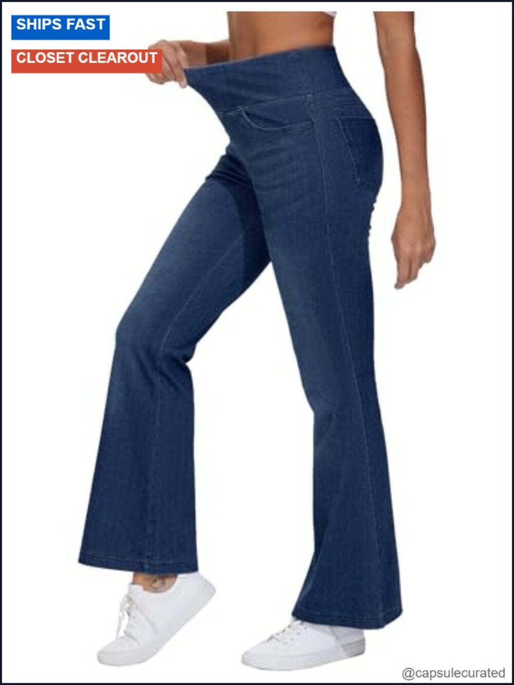 High Waisted Bell Bottom Jean Pants Flare Jeggings Inseam 29/31 Soft Stretchy